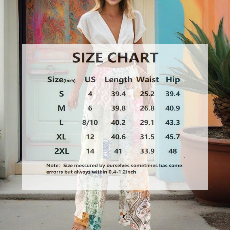 Women's Geometric Print High-Waisted Wide-Leg Pants